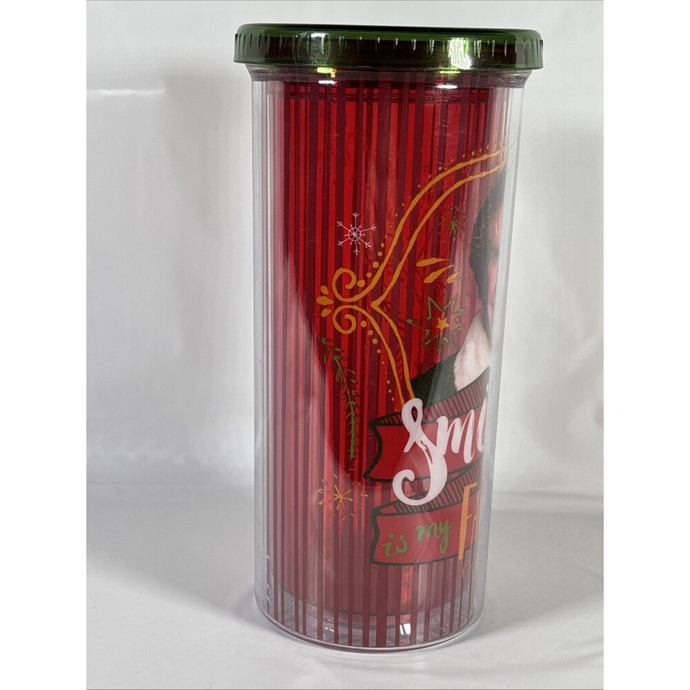 Buddy Elf Tumbler "Smiling Is My Favorite" • Will Ferrell • Red/Green Travel Cup - Picture 4 of 7
